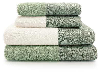 CREOLE Set di asciugamani da bagno, Venere smeraldo, 4 unità