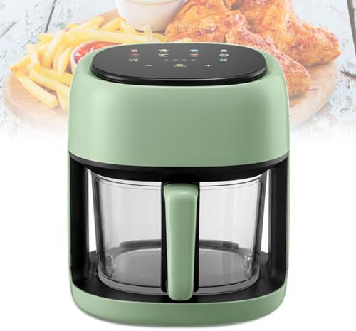 Air Fryer Oven,4.5L Digital Air Fryers Oven, Smart Tabletop Oven with 8 Preset Menus, LED Touch Screen Temperature and Control for Baking with Recipe (Color : Green, Size : 4.5L)