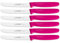 Giesser Messer - Made in Germany - 6er Set Brötchenmesser Tomatenmesser Küchenmesser Allzweckmesser Universalmesser Gemüsemesser 3mm Wellenschliff Klingenlänge 11cm Pink