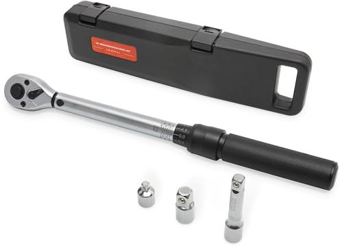 Awang Torque Wrench Set 3/8-inch Drive Click Dual-Direction Adjustable 72-Tooth Torque Wrench with Buckle 10-60Nm,Bicycle Maintenance Kit for Road & Mountain Bike