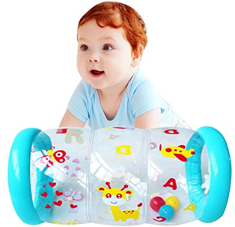 jiyun Tummy Time Roller | Inflatable Baby Crawling Roller Toy | Baby Crawling Roller Toy For Babies, Baby Crawling Toys For Early Development Crawling Fitness Baby Toys