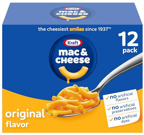 Kraft Original Mac & Cheese Makkaroni und Käse Dinner, 12 Stück Packung, 205 ml Boxen