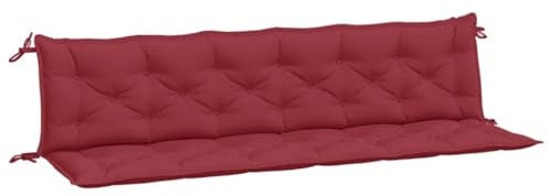 vidaXL Cuscini per Panca 2 pz Rosso Vino 200x50x7 cm in Tessuto Oxford