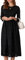 GRACE KARIN Evening Dress for Women UK Plus Size Elegant Loose Midi Dress Crew Neck Long Sleeve Casual Dress Women Summer Beach Dress XXL Black Size 22
