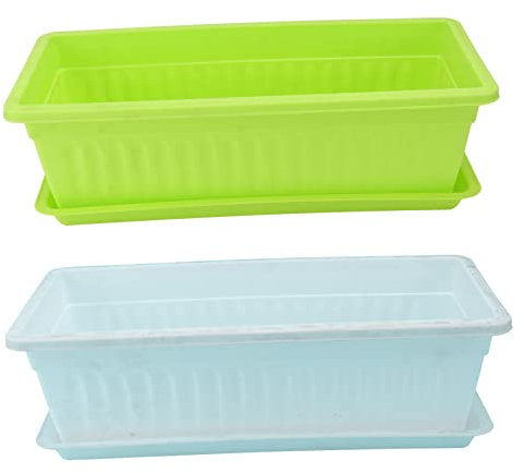 CAXUSD 2ensembles Jardinières Rectangulaires Lot pour Plantes Et Légumes Pots De Fleurs Pratiques Et Réutilisables pour Intérieur Et Extérieur