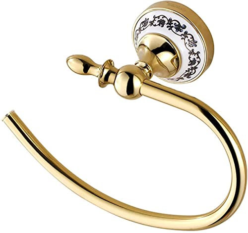 MKAK Badezimmer Handtuchring, blau und weiß Porzellan Handtuchring Edelstahl Handtuchhalter Badezimmer Zubehör Bad Handtuchstange