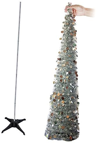 Garneck Pet-Weihnachtsbaum Aus Kunststoff Faltbar Und Teleskopierbar Weihnachtsfeier-Dekoration Für Zuhause Heimdekor Weihnachtsbaum Aus Pet Weihnachtsfeier-dekor