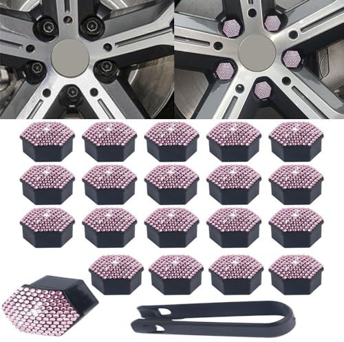 20 Stück Radmutternkappen Radschrauben Radmuttern für Mitsubishi Colt Z30 2008-2012 Radschraubenkappen Rad Mutter Cap mit Entfernung Werkzeug,17mm-F