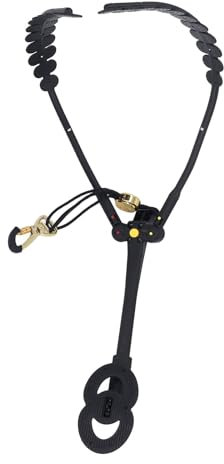 Saxophon-Schultergurt, Verstellbarer Saxophon-Geschirrgurt mit Flexiblem Drehpunkt, Doppelt Schulterverstellbarer Saxophongurt, Saxophon-Doppelschulter-Nackengurt,