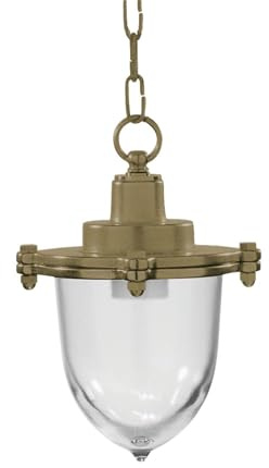 Außenlampe Glas Messing massiv H: max. 74 cm rund Ø 19 cm IP44 regenfest rostfrei E27 Pendelleuchte außen Außenleuchte hängend