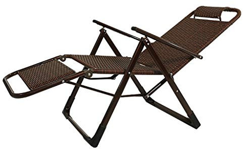 CWCQGH Rattan Liegestuhl Gartenmöbel Outdoor Klappbare Sonnenliege Verstellbare Sonnenliegen Liegestuhl für Hof Wohnzimmer Balkon Terrasse Strand