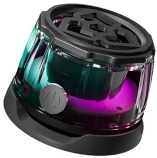 Winkeabuy Mini altavoz magnético Bluetooth para exteriores, luz RGB, subwoofer, reproductor de MP3 con micrófono y música