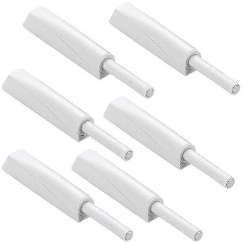 6 Stück Weiß Türschließer, Drucktüröffner, Push to Open Türöffner, Softclose Türdämpfer, Dämpfer für Schranktüren, Schubladen Drucköffner, Druck Magnetschnäpper Drucktüröffner Druckschnapper