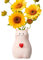 Qiwieod Katzenvase Für, Vase In Tierkeramikform, Niedliche Blumenarrangementvase, Niedliche Katzenform, Lustige Tiervase, Eingangs-Dekorvase, Blumenvase Aus Kunstharz