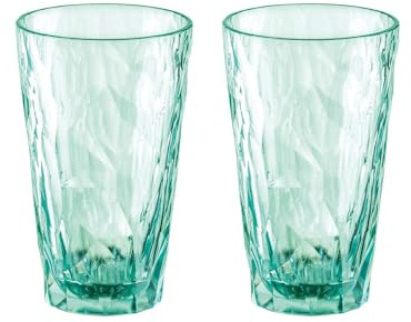 Koziol Superglas Club No. 6 Lot de 2 verres transparents jade