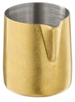 APS 10306 FLOW - Jarra de leche (acero inoxidable 18/8, revestimiento de PVD, aspecto vintage, 150 ml, diámetro de 6 cm, altura de 6,5 cm), color dorado