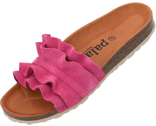 Palado Pantoletten Damen Vilnado - bequeme Sandalen Made in Spain - Hausschuhe mit Kork-Fußbett - modische Sommerschuhe