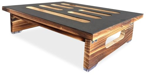 Beafaoo Wooden Step Stool for Adults Seniors with Non-Slip Rubber Stepping Surface, 420LB Small Step Stool for Indoor & Outdoor, Wooden Foot Stools for Door Step High Beds Bathroom Bedroom Kitchen