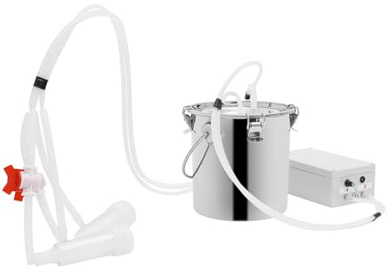 Mungitrice elettrica da 5 l, per pompe a vuoto a pulsazione automatica per capre mucche pecore, 35-45 kPa regolabile e silenziosa