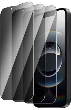 QZYWIKA Protection écran pour iPhone 14/13/13 pro/16e/17e, Anti espion 3 Pièces, Film en verre trempé de dureté 9H Anti-Rayures Anti-Empreinte Installation Facile