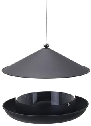 Metal Feeder - Large Capacity Outdoor Hanging Feeder Weatherproof Durable Steel Design with Multiple Perches Easy Fill Wide Opening | De