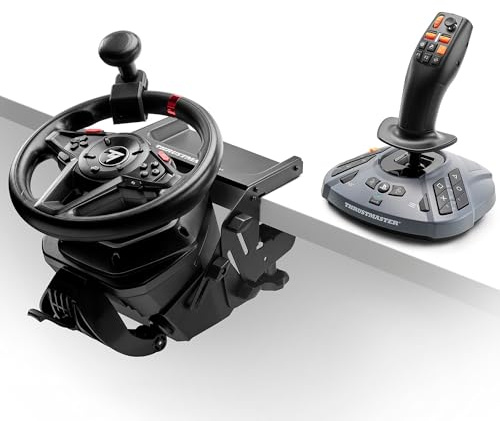 Thrustmaster T128 SimTask Pack - Farming/Trucking Wheel Bundle - PS5 & PC | Force Feedback wheel, T2PM pedal set, Steering Kit 100% Metal mount, Adjustable horizontal position, 900-degree rotation