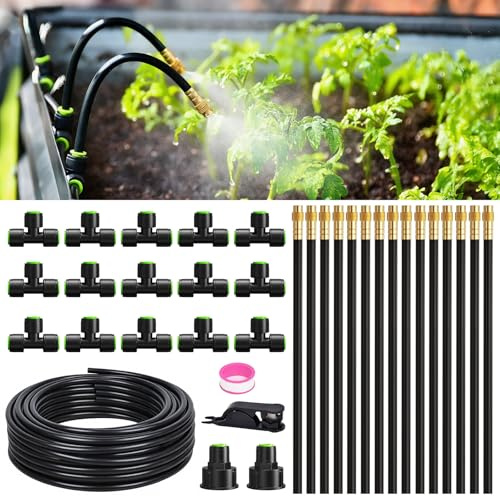 RAINPOINT Système d'irrigation goutte à goutte réglable à 360°, système d'arrosage de jardin de 15 m avec 15 buses