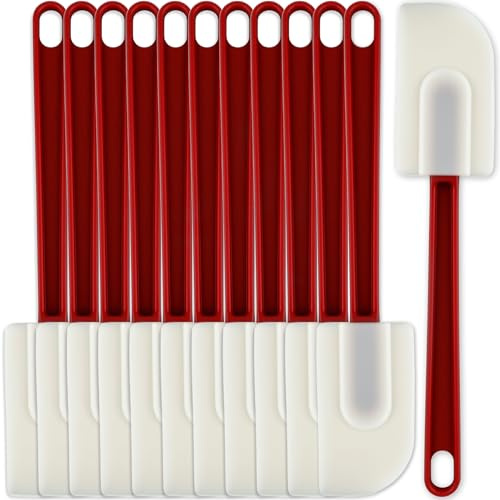 12 Pack Silicone Spatula Set 10 Inch Heat Resistant Rubber Scraper Commercial Silicone Spatulas for Baking Cooking Mixing, Nonstick Cookware Safe