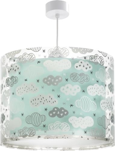 Dalber Kinder Pendelleuchte Clouds Wolken Grün 41412MH | Hängelampe; Deckenleuchte; Kinderzimmer; E27 - 1 x 15W
