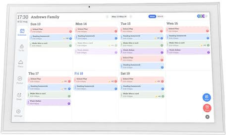 GOWENIC Intelligenter Digitaler Kalender-Touchscreen für Familienplanung und Aufgabenmanagement, 21,5 Zoll, Weiß (EU-Stecker 100-240 V)