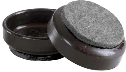 Felt Gard Round Pk 4 Furniture Castor Cups 60mm Felt Base Brown | Non-Slip Pads with Anti-Scratch for Furniture and Chair Legs, Pack of 4