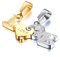 JewelryWe Schmuck Edelstahl Love Briefe mit Strass Anhänger Herz Puzzle Halskette Kette Liebhaber Geschenk Gold