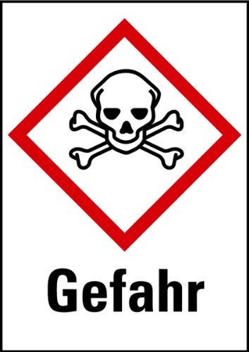 Aufkleber Giftig Gefahr GHS 1 Bogen = 16 Stück 29x20mm