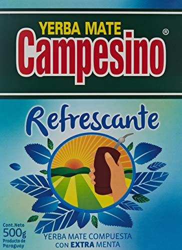 Goya Yerba Mate Campesino Refrescante Aromatizada con Menta 500 gr, Energizante Natural y Fuente de Proteína Vegetal, Hierba Mate Ideal para Mate Imperial y Calabaza