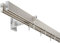 DécoProfi Gardinenstange Innenlauf 2-läufig Set Long rechteckig Silber Eloxiert/Verchromt I Länge: 120cm Aluminium für Wandmontage I Als Gardinenschiene & Vorhangstange geeignet