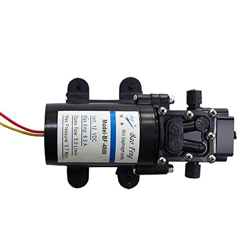 Pompa dell’acqua da 12 V ad alta pressione a membrana. Autoadescante. 80 W, 100 PSI, 5,0 L/min per caravan/camper/barche/mezzi marini