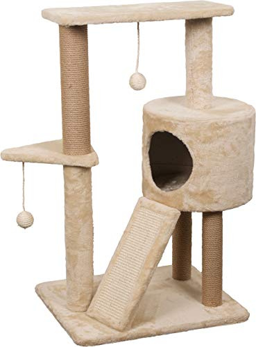 Flamingo Kratzbaum Paradiso – Beige, 86 cm | Vielseitiger Kratz- & Spielbaum für Katzen