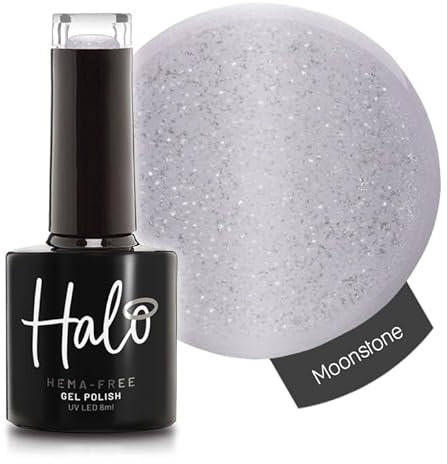 Halo Gel Polish 8ml - Moonstone. UV/LED Gel Nail Polish, Long Lasting & Easy To Apply. Nail Art Colours For Manicure & Pedicure. Gel Polish For Professional & Home Use.