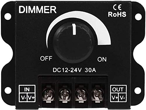 Aftertech® 12v 24v 30a DIMMER DI POTENZA 720w MAX POTENZIOMETRO MANUALE PER LED STRIP B6E3