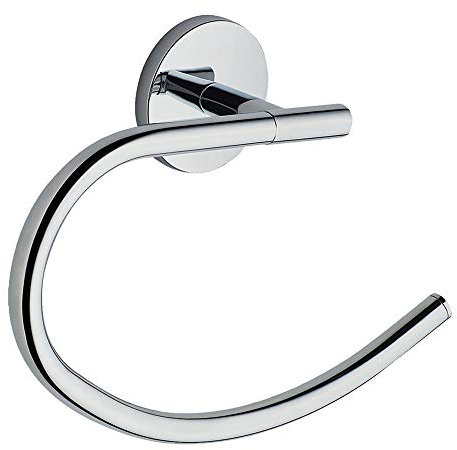 Kibath 324664 Porte-Serviettes à Anneau Design. Fabriqué en Acier Inoxydable et Finition en Chrome Brillant. avec Deux Options de Fixation, adhésif ou avec vis