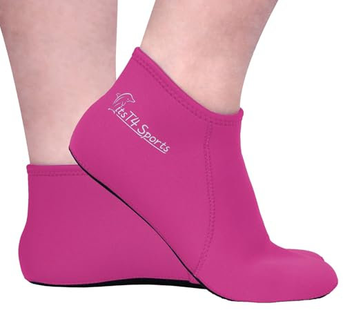 FitsT4 Sports Tauchsocken 3mm Neoprensocken rutschfest für Damen Herren, Neoprene Diving Socks Neoprenanzug zum Schnorcheln, Schwimmen, Surfen, Segeln, Kajakfahren Wassersport,Rosa,L