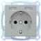 Schneider Electric Merten MEG2366-0460 Steckdose mit USB Anschluss Typ A+A System M Aluminium, Schuko USB Steckdose Unterputz, Schutzkontaktsteckdose, geeignet für Smartphone, Tablet