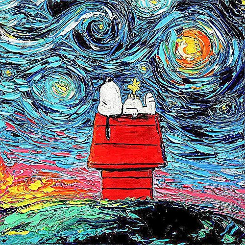 AHJJK DIY 5d Diamant malerei kit Sternenhimmel Snoopy 5D Diamond Painting voll Diamant Stickerei kit Home Wand Decor Geschenk basteln 30x40cm