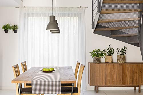 FILU Tischläufer 40 x 150 cm Grau / Weiß kariert (Farbe und Größe wählbar) - hochwertig gefertigter Tischläufer aus 100% Baumwolle im skandinavischen Landhaus-Stil