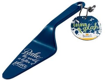 Birkmann, Colour Kitchen, Tortenheber mit Spruch, aus hochwertigem Kunststoff, lebensmittelecht, formstabil, spülmaschinengeeignet, blau, 26 x 6 cm, 429772