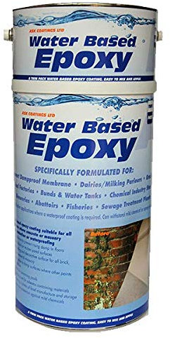 Damp Proof Epoxy Resin Water Based Paint for Garages, Walls, Basements and Tanks - 2.5L (Clear)