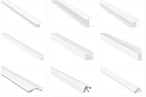 HEXIM Einfassprofile für Verkleidungspaneele - H-/ U-/ & Winkelprofile, PVC Kunststoff - (H-Profil HJ 283, 25x13 mm) Kunststoffprofile Fensterleisten