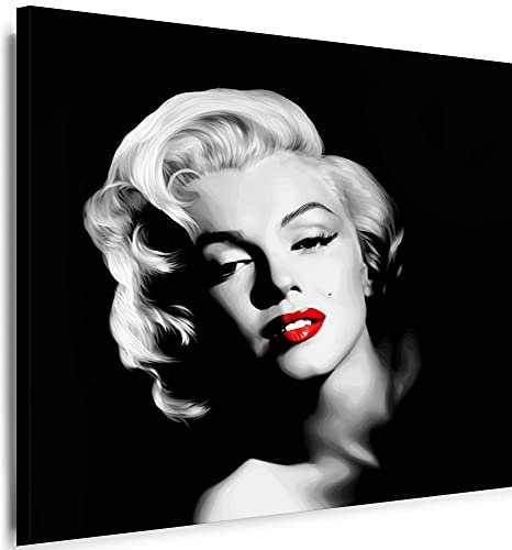 Julia-Art Bilder - Marilyn Monroe Leinwandbild - 80x80cm Wandbild - Film Retro Model Kunstdruck Fertigbild sofort aufhängbar