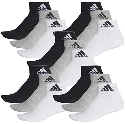 adidas Ankle/Quarter Socken Unisex Kurzsocke Knöchelsocke 15 Paar, Farbe:803 - grey/white/black, Socken & Strümpfe:37-39