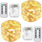 Guezuvoru Lot de 2 guirlandes lumineuses LED à piles avec télécommande, 4,9 m, 8 modes